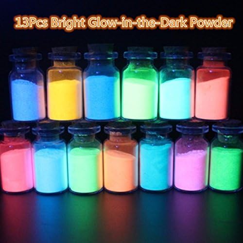 yunli HOT SALE 13 Colors/Set Bright Luminous Glow in the Dark Fluorescent Powder Glow Pigment DIY Crafts Tool