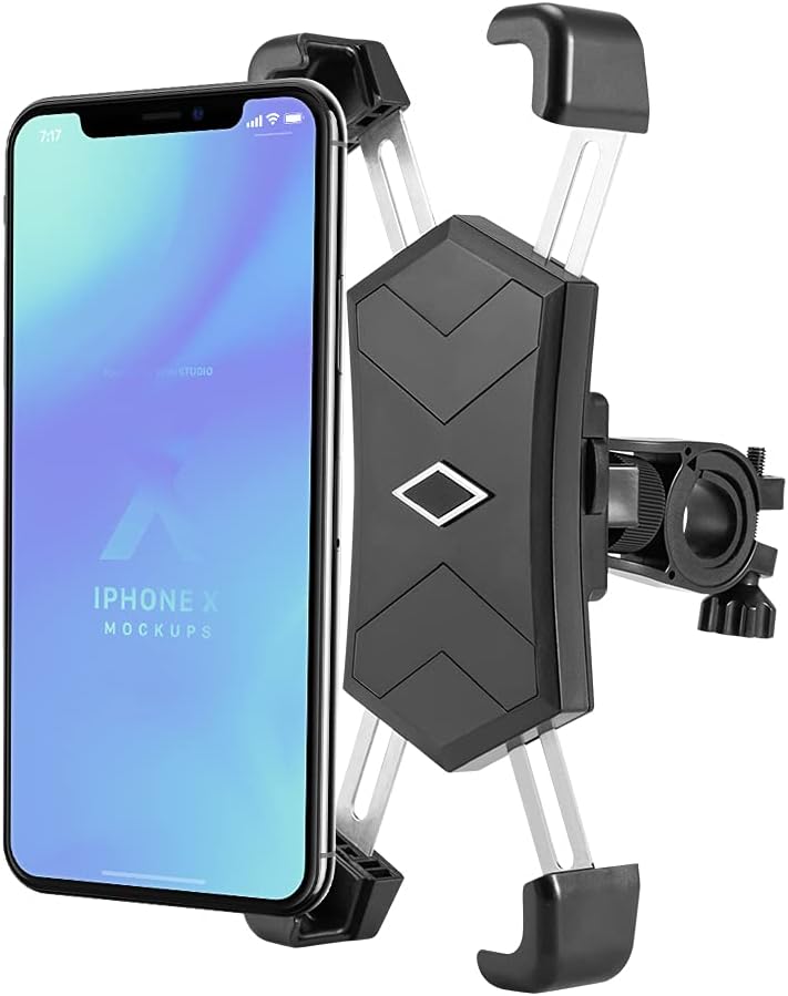 Bike Phone Mount -Motorcycle Phone Mount，360° Rotation Adjustable Bike Holder for iPhone 12 Pro Max, Galaxy S10 and 4.5"- 7.2" Cellphone