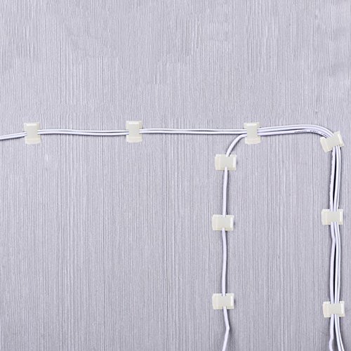 Cable Clips Adhesive Wire Cord Holder, 100PCS White Tip Clip Mount Base Organizer Drop Clamp for Car Home Office by INNKER, Nylon 66