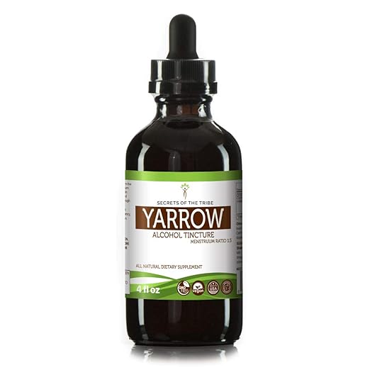 Yarrow Alcohol Liquid Extract, Organic Yarrow (Achillea
