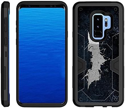 TurtleArmor | Samsung Galaxy S9+ Case | S9 Plus Case | G965 [Clip Caliber] Protective Armor Hard Impact Shockproof Case Kickstand Holster Belt Clip - Bat Signal