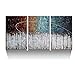 ARTLAND Hand-Painted Color Forest 3-Piece Gallery-Wrapped Abstract Oil Painting On Canvas Wall Art Decor Home Decoration 36x72 inches