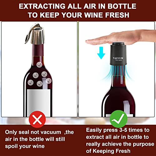 [2 PACK]Wine Bottle Stoppers,Real Vacuum Wine Stoppers,Reusable Wine