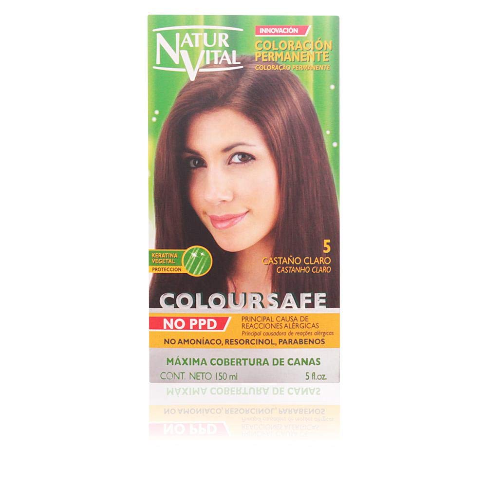 Permanent Hair Dye, Permanent Hair Color. Coloursafe, NO PPD, No Ammonia,Resorcinol or Parabens (~5 Light Chestnut)