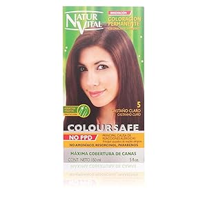 Permanent Hair Dye, Permanent Hair Color. Coloursafe, NO PPD, No Ammonia,Resorcinol or Parabens (~5 Light Chestnut)