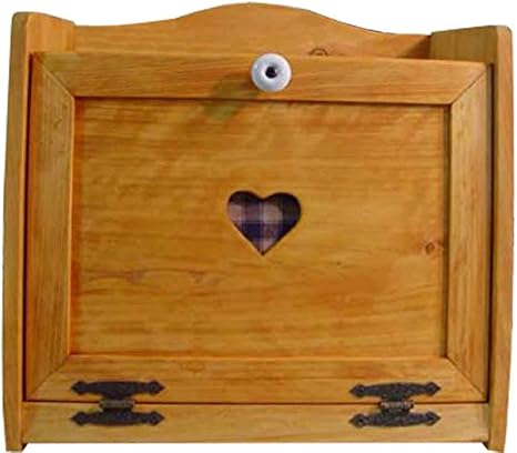 Amazon Co Jp ブレッドケース W35d25h32cm ナチュラル カントリーハート扉 ブルーチェック アンティーク家具 木製 ひのき 受注製作 ホーム キッチン