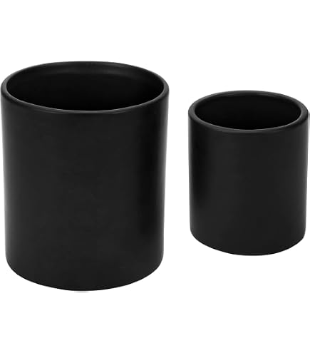 Ceramic Utensil Holder For Kitchen – Matte Black & White Countertop Organizer – 6.3” Tall, 4.7” Wide - View #2