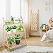 Wood Ladder Plant Stand, 3 Layer Foldable Freestanding Flower Pot Rack Plant Display Shelf Storage Stand with Gardening Tools, Glove, Screwdriver for Indoor Outdoor Greenhouse Balcony Living Room Gardthumb 1