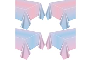 Gender Reveal Tablecloth - Pink and Blue Tablecloth Pastel Birthday Decorations for Boy or Girl Baby Shower Gender Reveal Tab