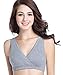 CAKYE Women's Maternity Nursing Bra for Sleep and Breastfeeding 3 Pcs/Pack (Small/34B,34C,34D, Black/Gray/Light Green)