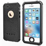 SPARIN iPhone SE Waterproof Case, iPhone 5 / 5S Waterproof, Dust Proof, Snow Proof, Shock Proof Case with Available Touch ID, Compatible with Magnetic Car Mount, and Clear Sound - Black