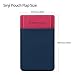 Sinjimoru Secure Card Holder for Back of Phone, Stretchy Fabric Cell Phone Wallet Stick On Credit Card Case for iPhone & Android. Sinji Pouch Flap Navy