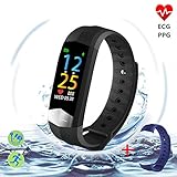 Fitness Tracker, ECG+PPG Heart Rate Monitor with More Accurate HR Smart Wristband Blood Pressure Bracelet Pedometer Activity Tracker Call Remind Sleep Pattern Watch for Android IOS