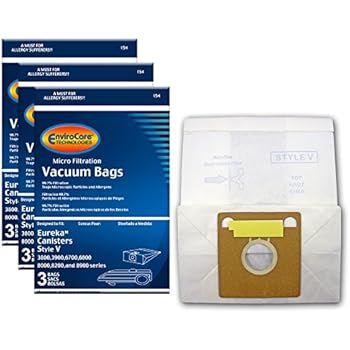 EnviroCare Replacement Micro Filtration Vacuum Cleaner Dust Bags for Eureka Style V Canisters 10 Bags