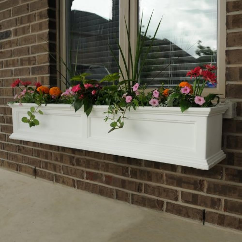 Fairfield 5824W Window Box Planter, 5Foot, White Boxes Garden