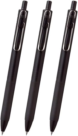 Amazon 三菱鉛筆 ゲルインクボールペン Uni Ball One ユニボール ワン 0 38mm 黒 黒軸 3本セット ジェルインクボールペン 文房具 オフィス用品