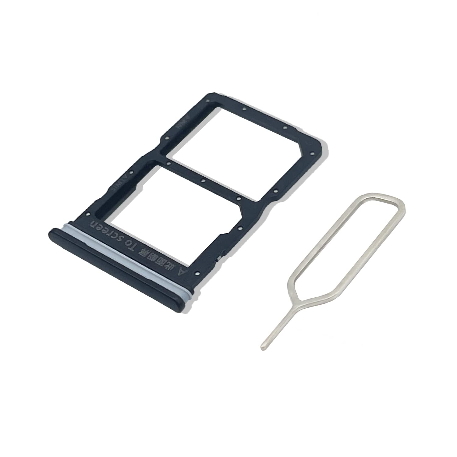 Eonpam Original DUAL SIM Card Slot Tray Holder Replacement for (Huawei P Smart S) Incl SIM Pin (Black)