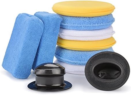 HOTPDR Car Cleaning Kit with 6 Pack Microfiber Wax Applicator and 2 Pack Microfiber Sponge Applicators