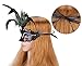 Coxeer Masquerade Mask Halloween Mask with Peacock Feather Black Party Mask