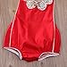 One-piece Summer Sequins Cute Newborn Baby Girl Romper Jumpsuit Backless Bodysuit Outfits Sunsuit (18-24months, Red)
