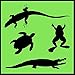 Auto Vynamics - STENCIL-REPTILESET01-10 - Detailed Lizards & Reptiles Stencil Set - Featuring Snakes, Frogs, Turtles, Gators, & More! - 10-by-10-inch Sheet - (2) Piece Kit - Pair of Sheets