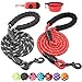 BAAPET 2 Packs 5/6 FT Dog Leash with Comfortable Padded Handle and Highly Reflective Threads Dog Leashes for Small Medium and Large Dogs (5FT-1/2'', Black+Red)