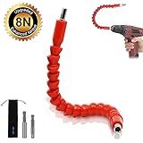 Flexible Extention Screwdriver Drill Bit Holder Flex Drill Adaptor w/ Magnetic Connect Drive Shaft Tip 2pcs Men Gift: 1/4'' Power drill adapter + 1/4'' Magnetic Extend Drill Bit