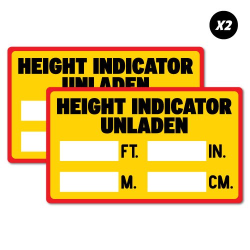 2 X Height Indicator Unladen Hgv Commercial Vehicle Cav Sticker Buy Online In Guernsey At Guernsey Desertcart Com Productid 52793785