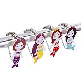 Mermaid Shower Curtain Hooks Unique Design Rustproof and Glide Smoothly Set of 12 (12)