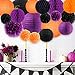 NICROLANDEE Halloween Party Decorations - 16Pcs Orange Black Tissue Pom Pom Paper Lantern Honeycomb Ball Kit for Halloween Theme Party, Horror Party, Trick or Treating, Birthday Party Supplies