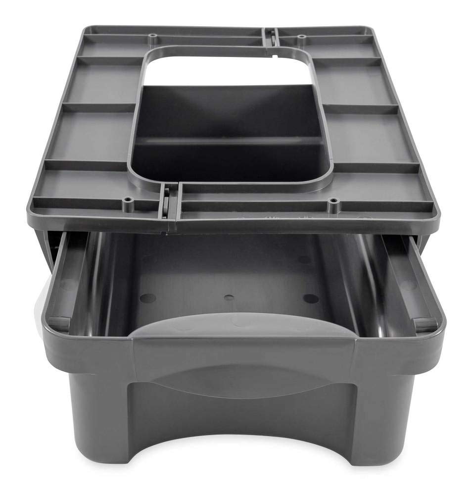 Camco 43450 Pop-A-Drawer, RV Under Cabinet Drawer - The Perfect Solution for Extra Storage in Your RV - Mounting Brackets and Hardware Included, Charcoal Grey