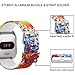 Maledan Bands Compatible with Fitbit Versa, Water Resistant Flexible Adjustable Accessories Printed Strap Wristbands Women Girls, Splash-Ink, Fits for 5.5