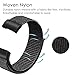 Fintie Band for Fitbit Charge 2, Breathable Nylon Sport Replacement Strap Wrist Bands with Adjustable Closure for Fitbit Charge 2 HR Smart Fitness Tracker, Black