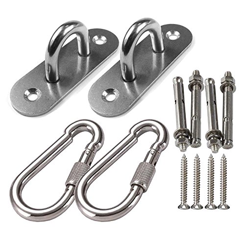 Mellewell 2 Pack Suspension Ceiling Hooks Hammock Swing Hook 4
