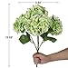 Luyue 5 Big Heads Artificial Silk Hydrangea Bouquet Fake Flowers Arrangement Home Wedding Decor (Green)