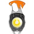 COB Keychain Work Light Keychain Flashlights 7 Light Modes 1600Lumen,Portable USB Rechargeable cob Work Light Emergency Light with Folding Bracket Bottle Opener and Magnet Base,Camping (Orange)