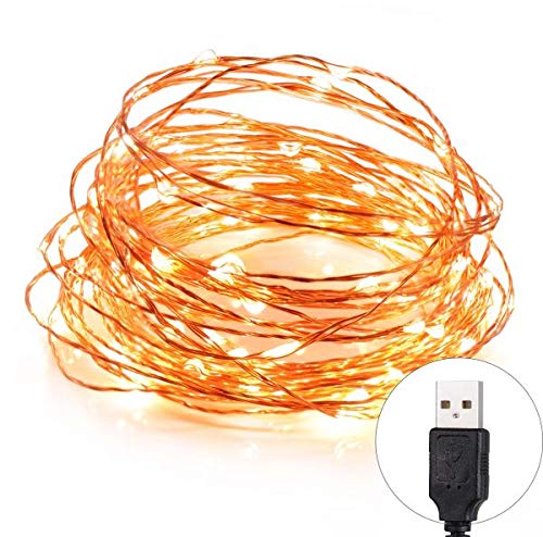 Quace Copper String Led Light 10M 100 LED USB Operated Wire Decorative Fairy Lights Diwali