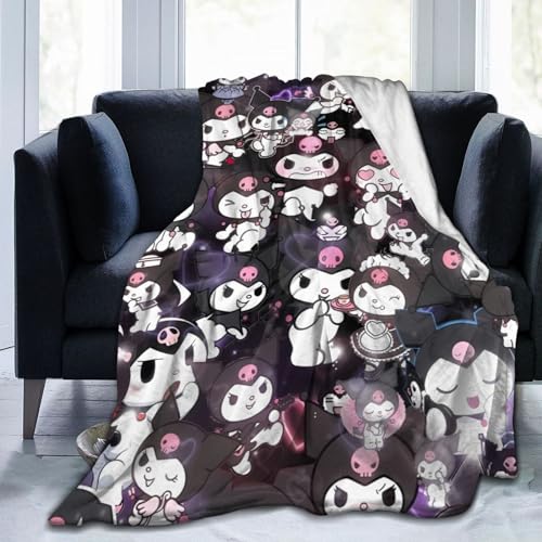 Kawaii Ultra-Soft Throw Blanket Cute Fleece Blankets Cozy Warm for