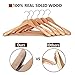 JS HANGER Wooden Suit Hangers, 6 Pack Extra-Wide Shoulder wood Coat Hangers with Non Slip Pant Bar, Extra Smooth and Splinter Free Natural Finish