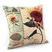 Createforlife Home Decor Cotton Linen Square Throw Pillowcase Cushion Cover Pillow Shams Vintage Sunflower Helianthus Annuus 18
