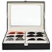 Deluxe 8 Slot Sunglasses/Eyeglasses/Reading Glasses Black Display Case w/Clear Lid Design/Watch & Jewelry Organizer Box