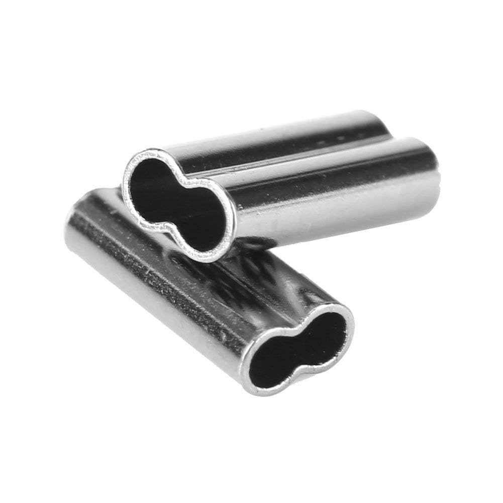 100pcs Fishing Sleeves, Double Barrel Sleeves Copper Tube Connectors 1/1.2/1.4/1.6/1.8/2mm(2.0mm*10mm) Fishing Supplies Other Fishing Tools And Accessories