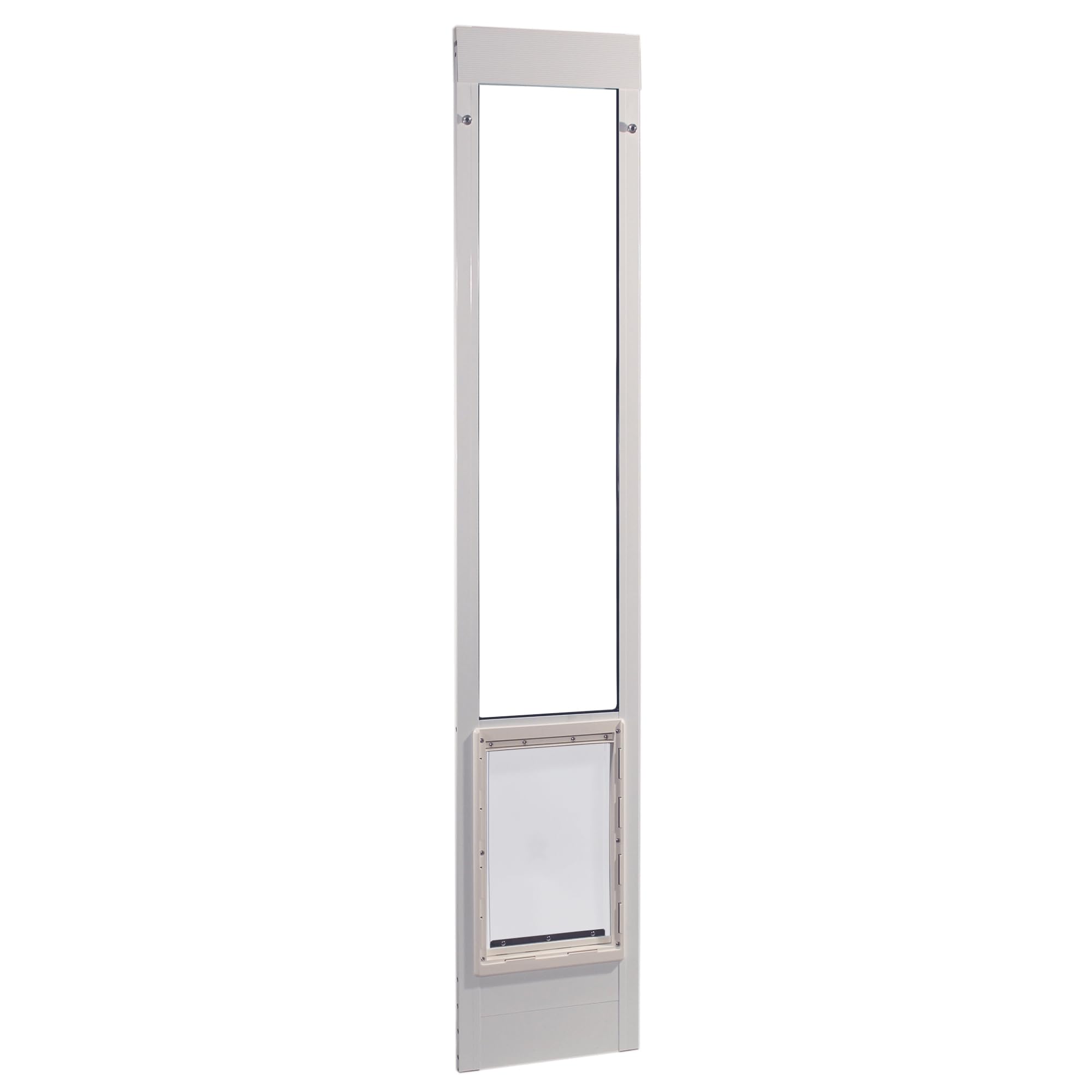 Photo 1 of Ideal Pet Products Aluminum Pet Patio Door, Adjustable Height 77-5/8" to 80-3/8", 15" x 20" Flap Size, White