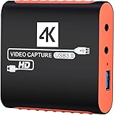Capture Card for Nintendo Switch with 4K Pass-Through, USB3.0 1080P 60FPS HDMI Video Cam Link Game Capture for Streaming, Wor