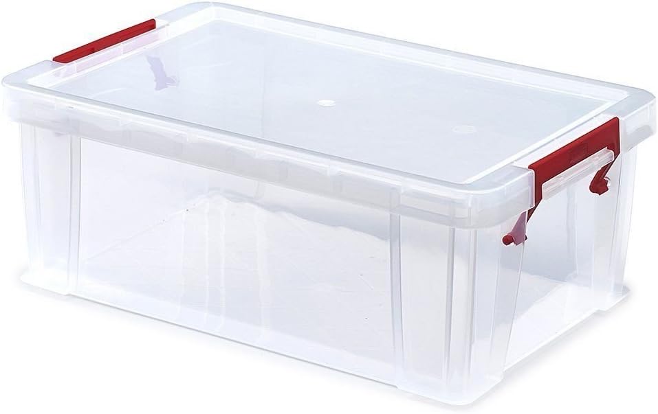 Juego de 3 cajas de plástico transparente con tapa (10 litros): Amazon.es: Hogar