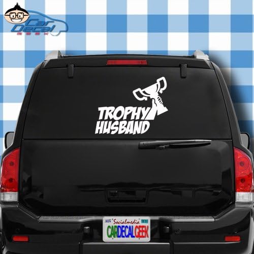 Trophy Husband Vinyl Decal Sticker for Car Truck Window Laptop Macbook Wall Cooler Tumbler | Die-cut/No Background | Multiple Sizes and Colors, 20-Inch - Silver