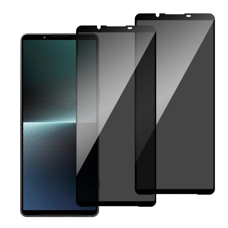 chejuza Privacy Screen Protector for Sony Xperia 1 IV/V [2 Pieces], 9H Hardness, Full Coverage Anti Spy Tempered Glass, HD Screen Protector