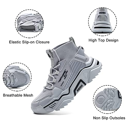 SANNAX Mens Fashion Sneakers Walking Shoes for Men High Top Casual