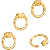 PH PandaHall 4pcs Sterling Silver Locking Jump Rings, 6mm Golden Crimp Jump Rings 18 Gauge Round O Ring Connector Chainmail Ring for DIY Bracelets Necklaces Pendants Chain Choker Making