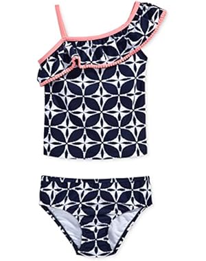 2-Pc. Tile-Print Tankini Swimsuit, Toddler (2T-5T)